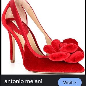 Antonio Melani Red Heels with Flower Detail